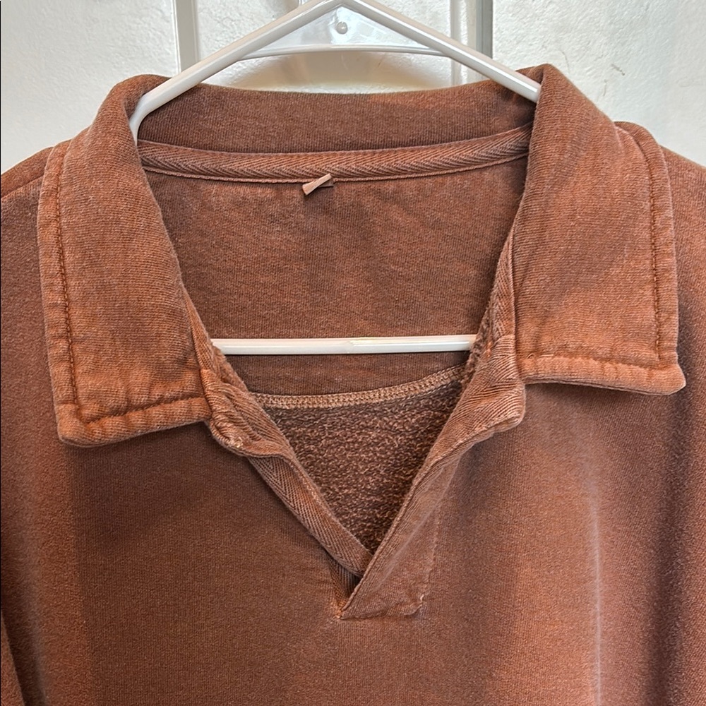 Sloppy Joe women’s collar-02 sweatshirt in caramel - Picture 3 of 6